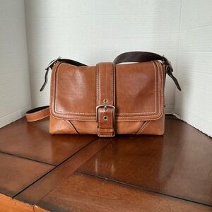 Coach F11196 MEDIUM Vintage Cognac Y2K Soho Flap Leather Shoulder Bag